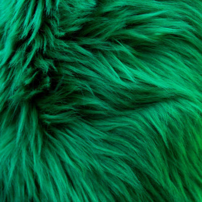 Kelly Green Faux Fake Fur Solid Shaggy Long Pile Fabric