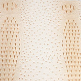 Cream Mutant Ostrich Gator Embossed Vinyl Fabric