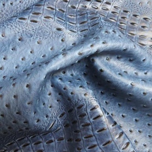 Blue Mutant Ostrich Gator Embossed Vinyl Fabric