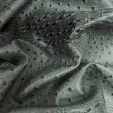 Charcoal Mutant Ostrich Gator Embossed Vinyl Fabric