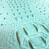 Light Blue Mutant Ostrich Gator Embossed Vinyl Fabric