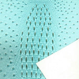 Light Blue Mutant Ostrich Gator Embossed Vinyl Fabric