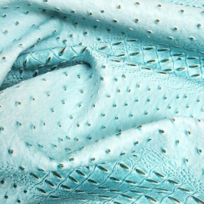 Light Blue Mutant Ostrich Gator Embossed Vinyl Fabric