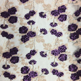 Purple Peach Roses 2 Tone Sequins Lace Fabric