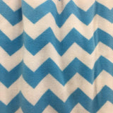 Teal Print Chevron Anti Pill Fleece Fabric