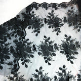 Black 3D Floral Lace Fabric