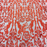 Red Vanity Flare Sheer Lace Dress Fabric