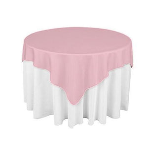 Light Pink Square Polyester Overlay Tablecloth 72" x 72"