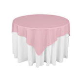 Light Pink Square Polyester Overlay Tablecloth 72" x 72"