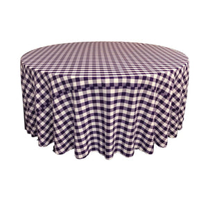 Purple Polyester Checkered Round 90"