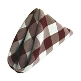 (12 / Pack) White Burgundy 18" Checkered Polyester Napkin