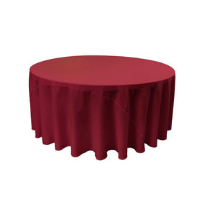 Cranberry 100% Polyester Round Tablecloth 132"