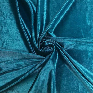 Teal Stretch Velvet Fabric / 60 Yards Roll