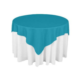 Turquoise Square Polyester Overlay Tablecloth 72" x 72"