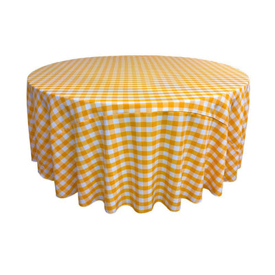 Dark Yellow Polyester Checkered Round 132