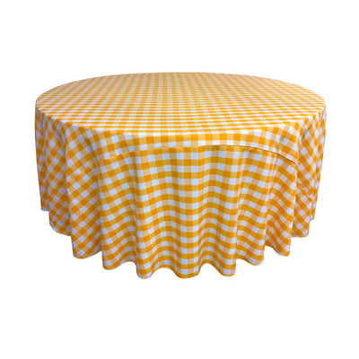 Dark Yellow Polyester Checkered Round 108